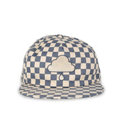 Checkered Logo Field Hat in Ivory/Navy Blue