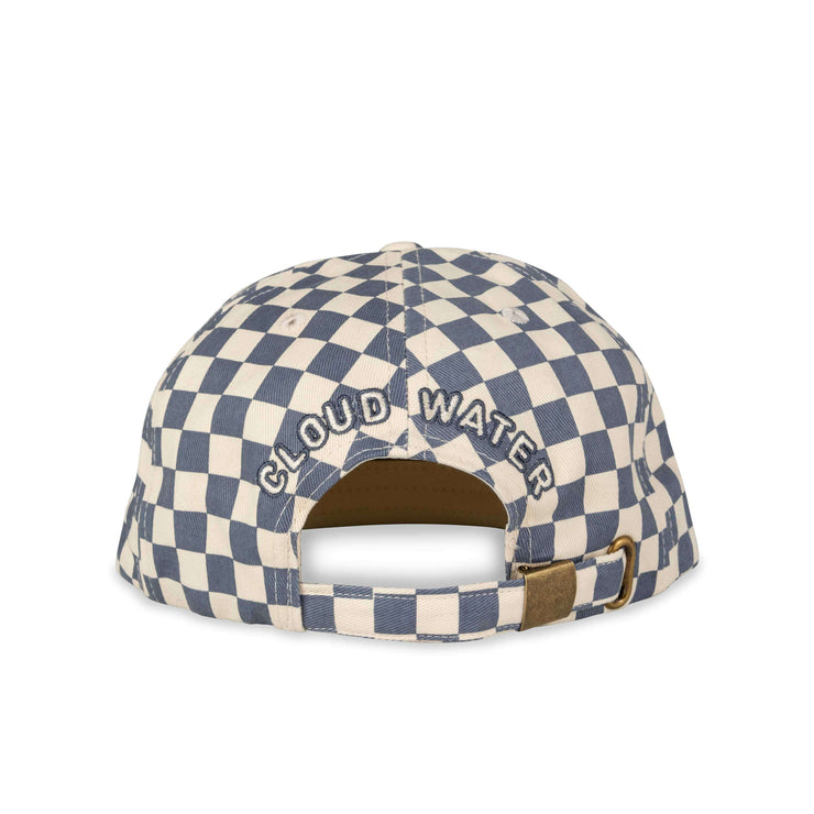 Checkered Logo Field Hat in Ivory/Navy Blue